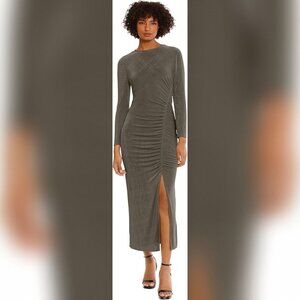 NWT Donna Morgan Women's Ruched Princess Seam Dress with Slit Detail SZ 4